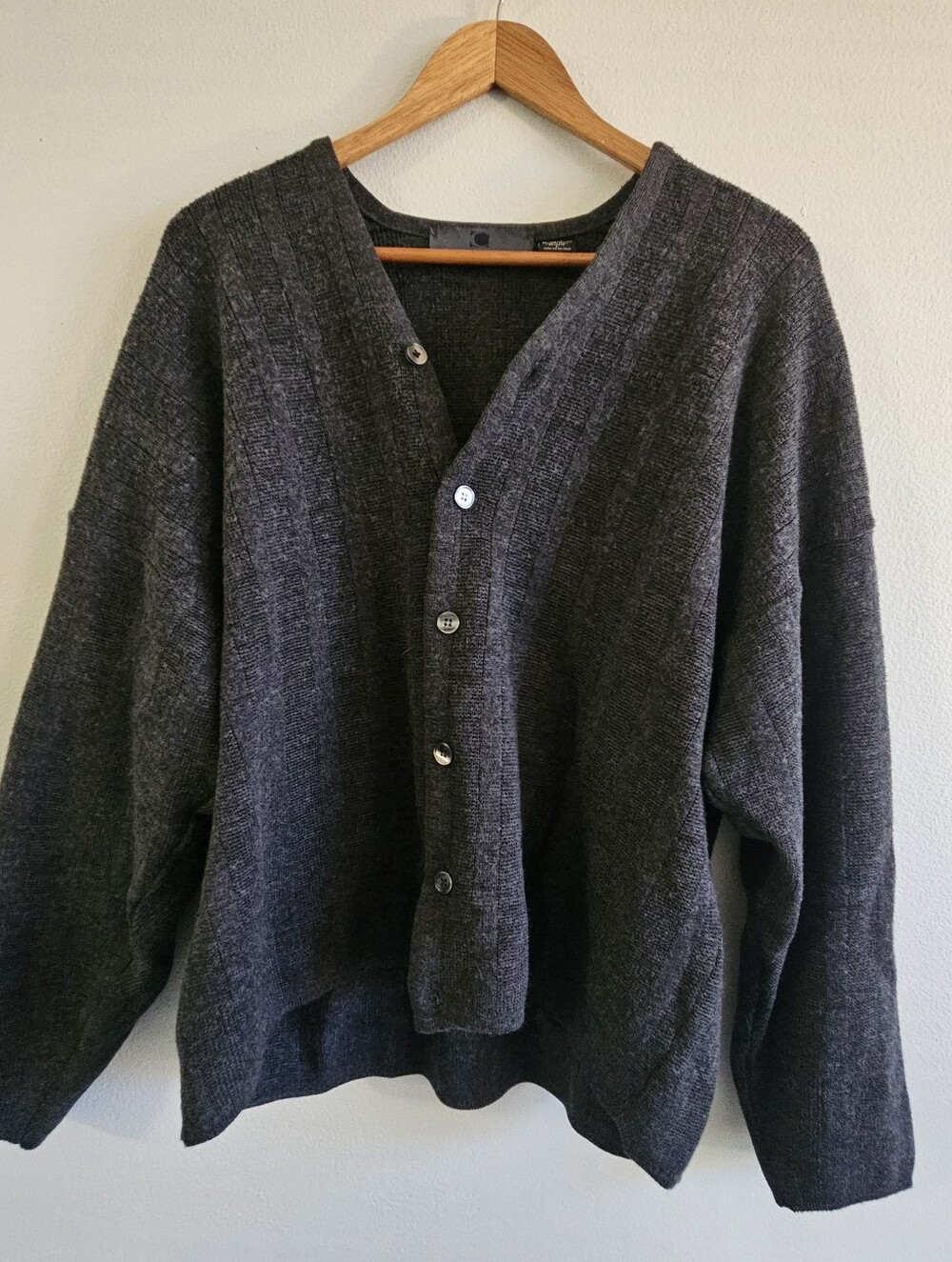 Consensus Mens Black Knit Cardigan